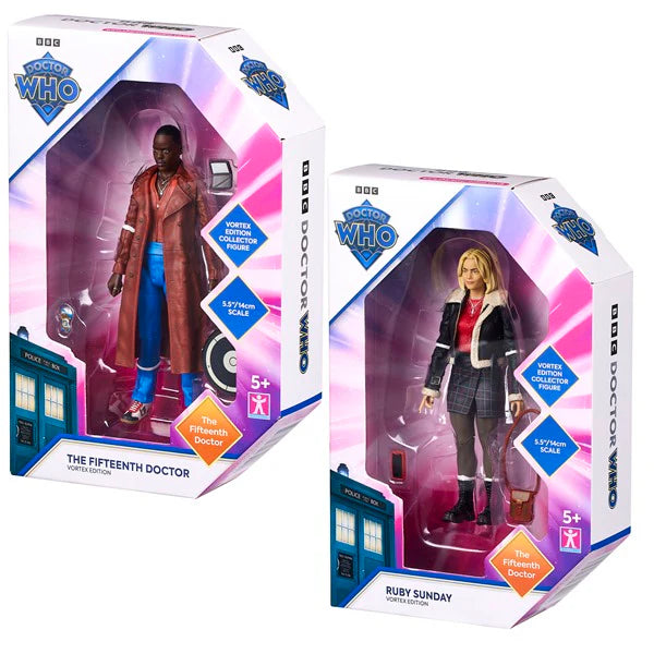 Doctor Who Fifteenth Doctor and Ruby Vortex Edition 5.5” Collector Figures