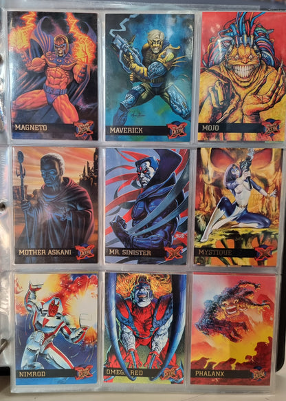 X-MEN - Fleer Ultra 1995 Set w/Official Collector's Folder - 97% Complete