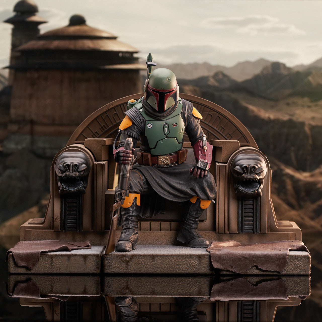 Star Wars: The Mandalorian - Boba Fett (on Throne Statue) Premier Collection Statue [CLICK AND COLLECT ONLY]