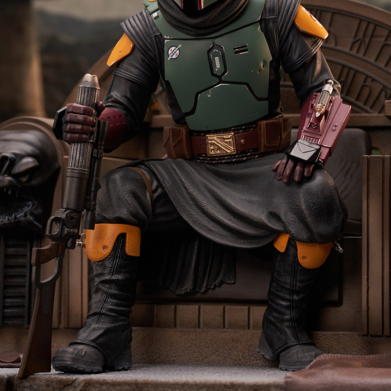 Star Wars: The Mandalorian - Boba Fett (on Throne Statue) Premier Collection Statue [CLICK AND COLLECT ONLY]