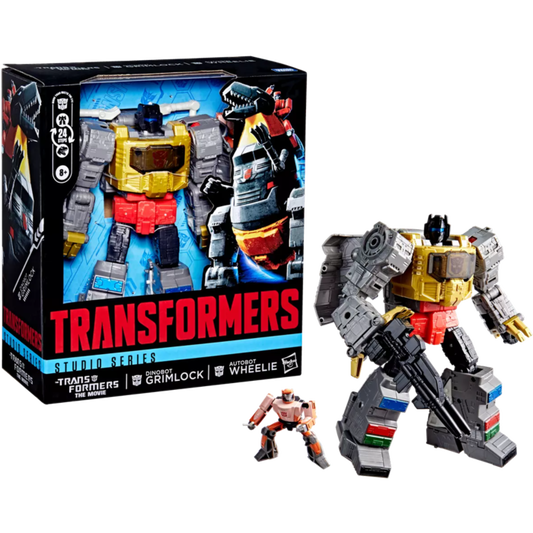 Transformers: The Movie (1986) - Dinobot Grimlock & Autobot Wheelie Studio Series Leader Class 8.5" Action Figure